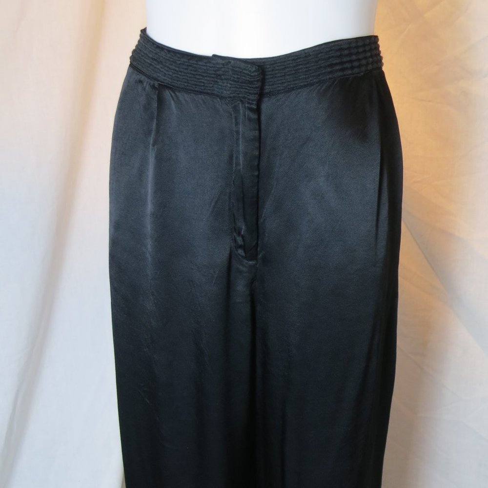 Johnny Was black satin lounge pants